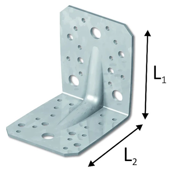Tecfi Piastra Angolare Pesante Nervata Zincata ART. KS02 - TECFI - Immagine 2